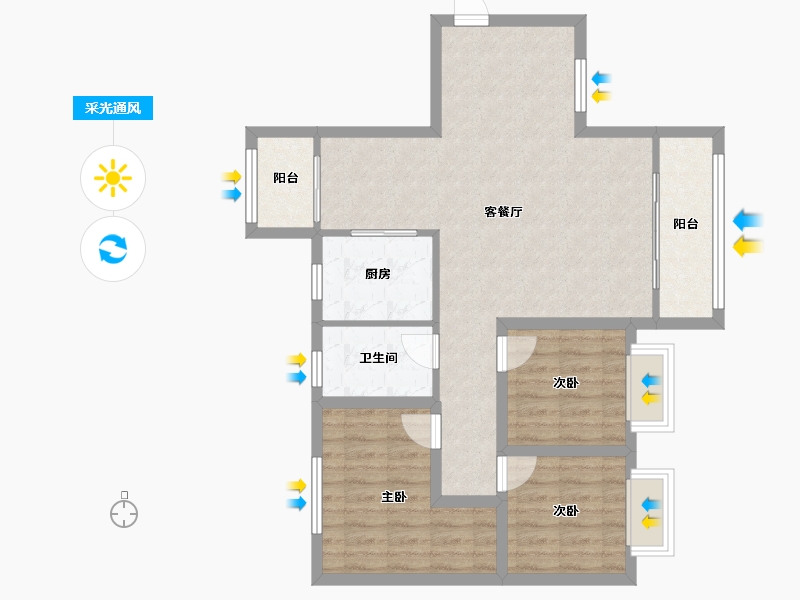 广东省-深圳市-名居绿海名居-82.00-户型库-采光通风