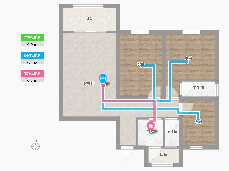 广东省-深圳市-文华花园(罗湖)-64.12-户型库-动静线