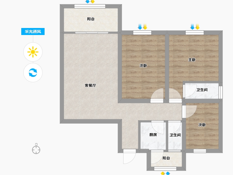 广东省-深圳市-文华花园(罗湖)-64.12-户型库-采光通风