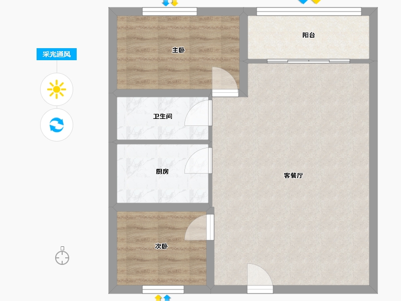 广东省-深圳市-长丰苑-61.23-户型库-采光通风