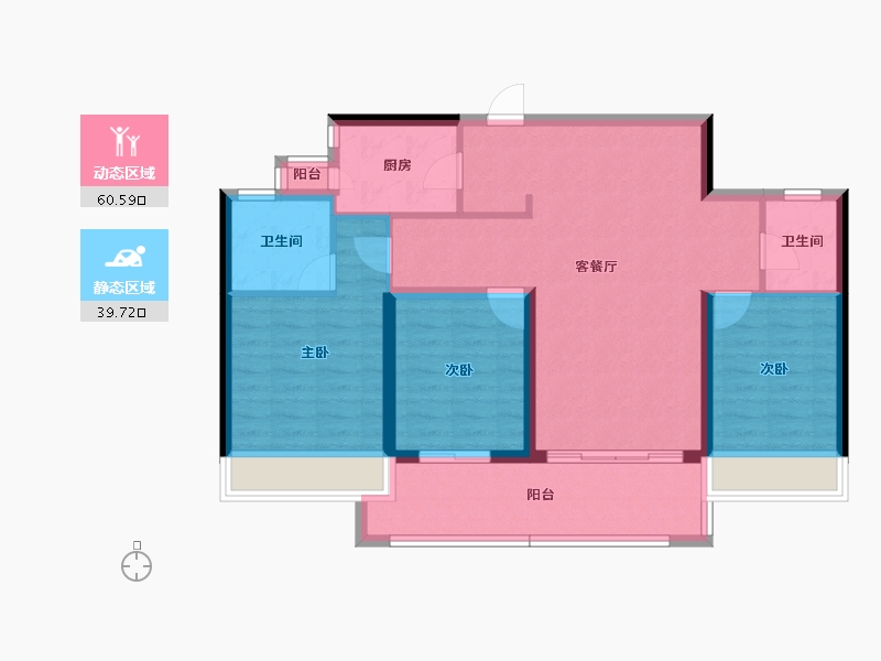 四川省-成都市-中交凤凰华府-89.83-户型库-动静分区