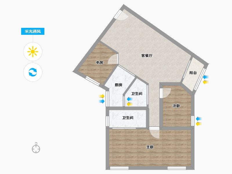 广东省-深圳市-金丽豪苑-69.58-户型库-采光通风