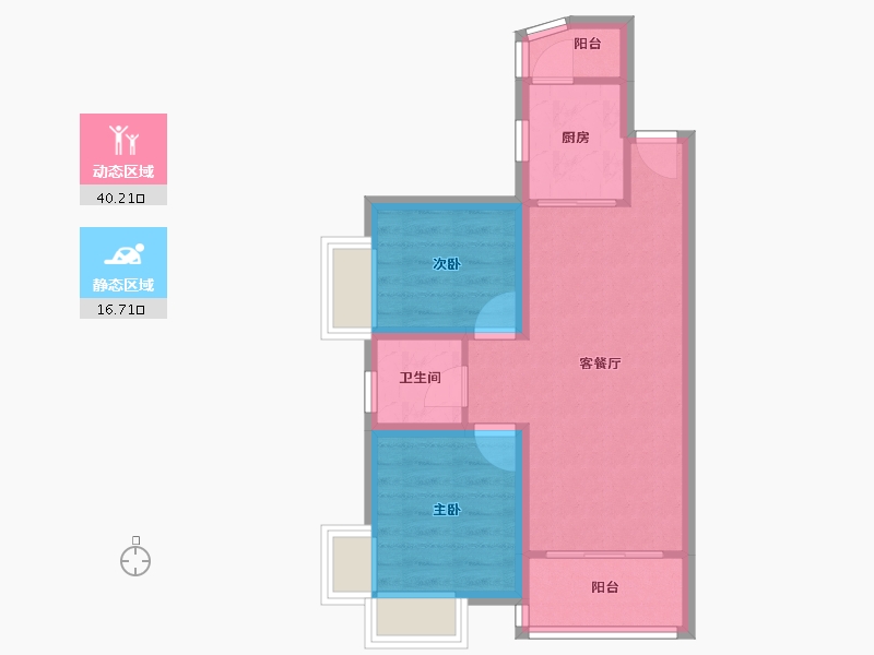 广东省-深圳市-田心庆云花园-50.17-户型库-动静分区