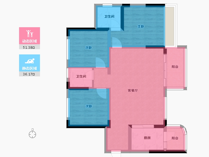 四川省-遂宁市-荣兴时代滨江-81.79-户型库-动静分区