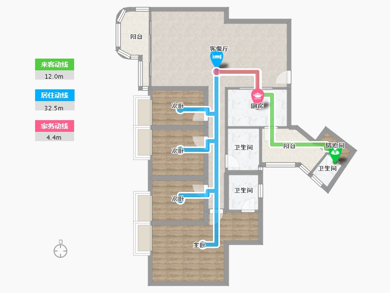 广东省-深圳市-百仕达花园(一期)-110.04-户型库-动静线