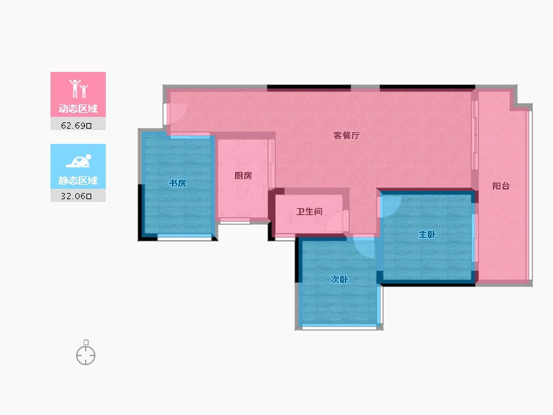 湖南省-湘潭市-涓江天易新城-76.80-户型库-动静分区