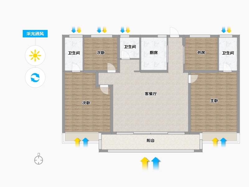 山东省-青岛市-汇豪观邸-149.00-户型库-采光通风