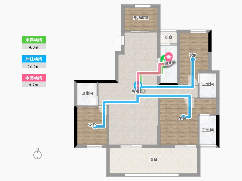 湖北省-十堰市-寿康·华悦府-105.24-户型库-动静线