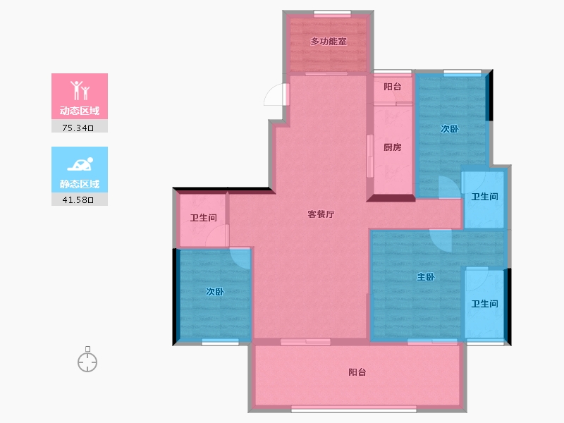 湖北省-十堰市-寿康·华悦府-105.24-户型库-动静分区