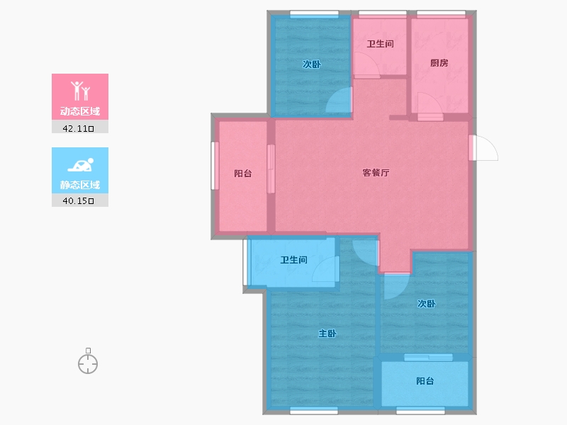 福建省-福州市-龙旺闽越水镇-73.59-户型库-动静分区