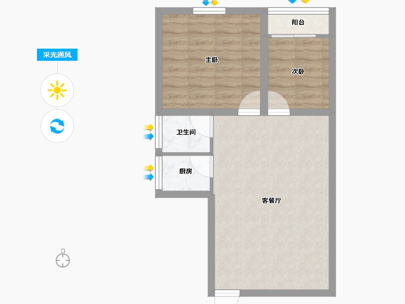 广东省-深圳市-大陆庄园-50.75-户型库-采光通风