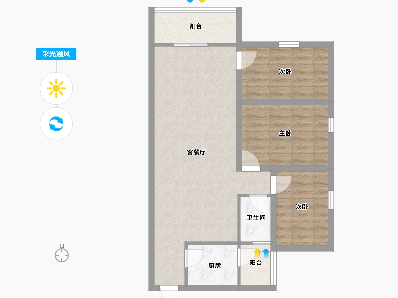 广东省-深圳市-颐合花园-75.06-户型库-采光通风