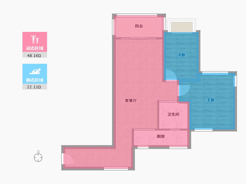 广东省-深圳市-佳兆业茗萃园(一期)-62.22-户型库-动静分区