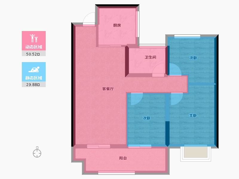 浙江省-湖州市-海伦堡玖悦云溪-71.57-户型库-动静分区