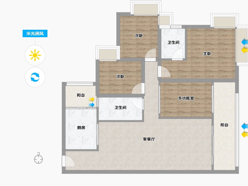 广东省-深圳市-汇龙湾花园-102.85-户型库-采光通风