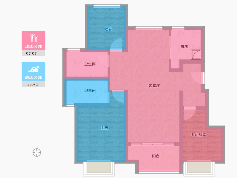 广东省-珠海市-粤海拾桂府-72.44-户型库-动静分区