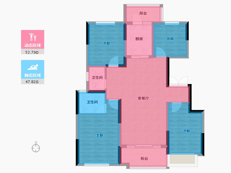 四川省-成都市-锦绣天宸-89.22-户型库-动静分区