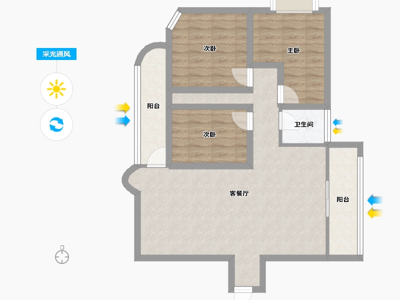 广东省-深圳市-太子山庄-75.26-户型库-采光通风