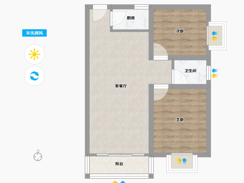 广东省-深圳市-东方半岛花园-49.89-户型库-采光通风