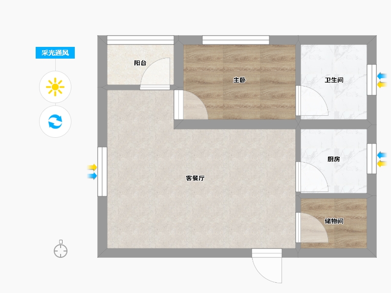 湖北省-黄冈市-东方颐园-34.66-户型库-采光通风