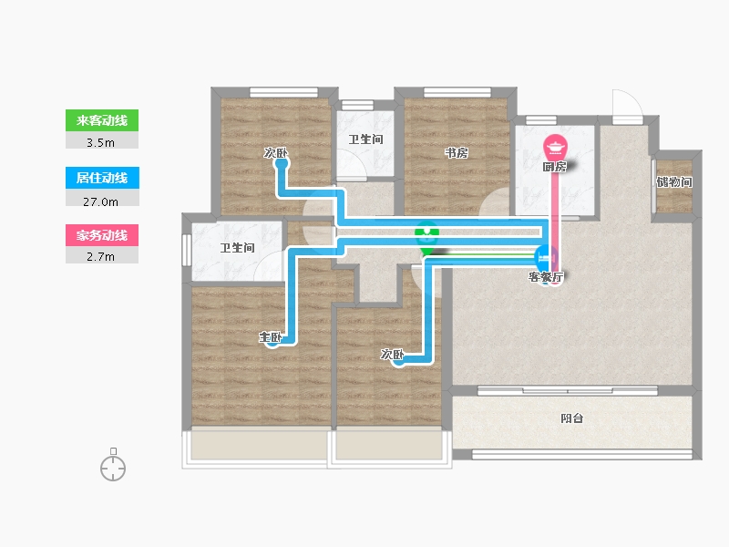 浙江省-杭州市-建发云启之江-98.98-户型库-动静线