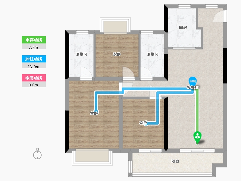 湖北省-武汉市-华润半岛九里-88.00-户型库-动静线