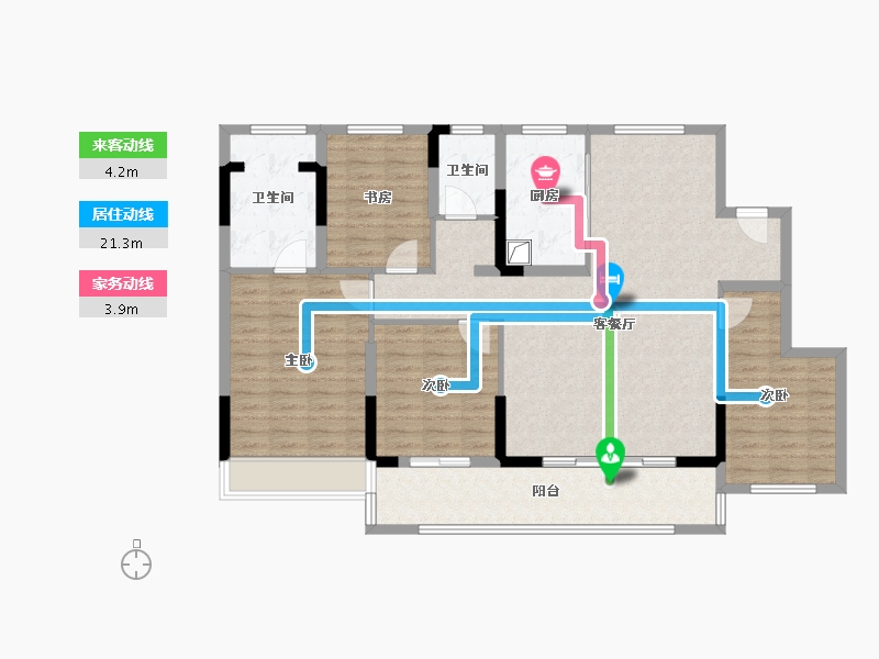 浙江省-金华市-东义府-116.00-户型库-动静线