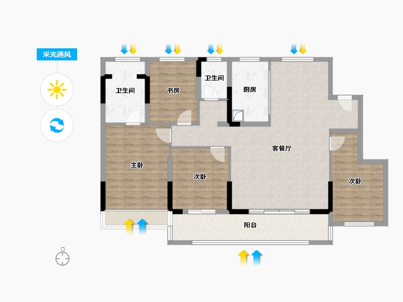 浙江省-金华市-东义府-116.00-户型库-采光通风