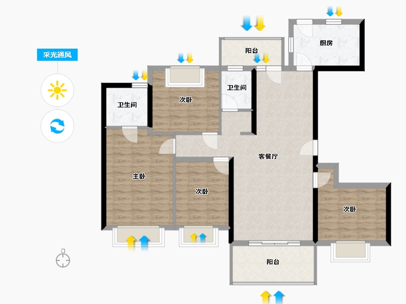 广西壮族自治区-南宁市-万丰新新传奇-146.00-户型库-采光通风