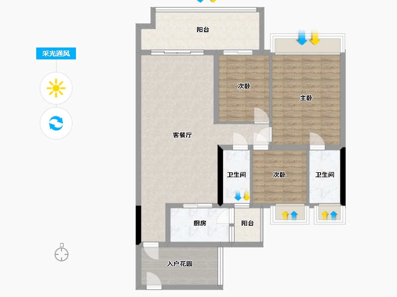 广东省-河源市-兴泰花园-106.00-户型库-采光通风