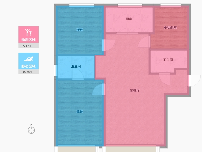 北京-北京市-京投发展北熙区-84.00-户型库-动静分区