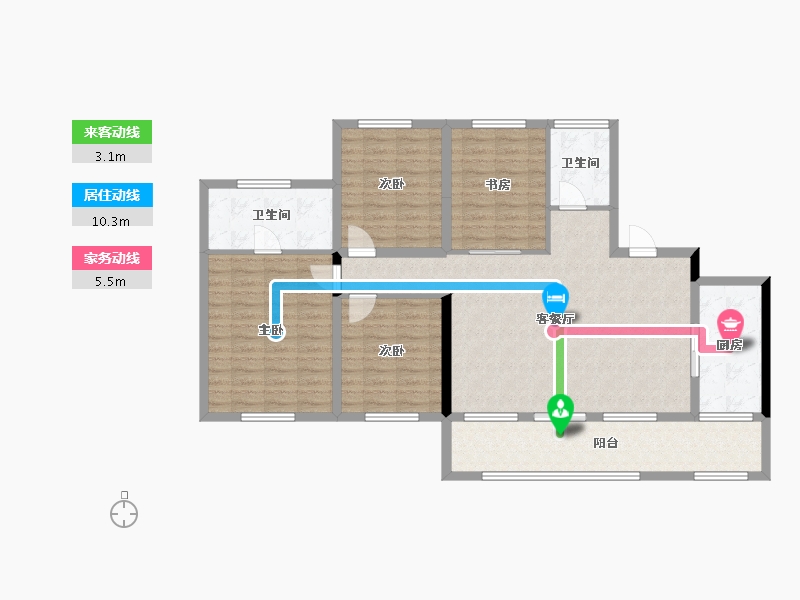 四川省-成都市-新希望锦粼湖院-113.76-户型库-动静线