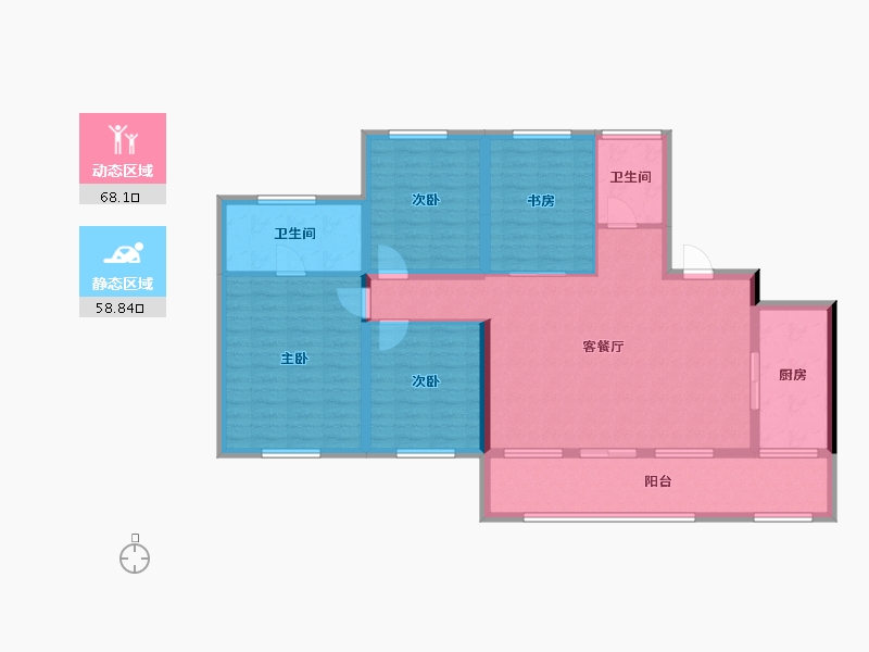 四川省-成都市-新希望锦粼湖院-113.76-户型库-动静分区