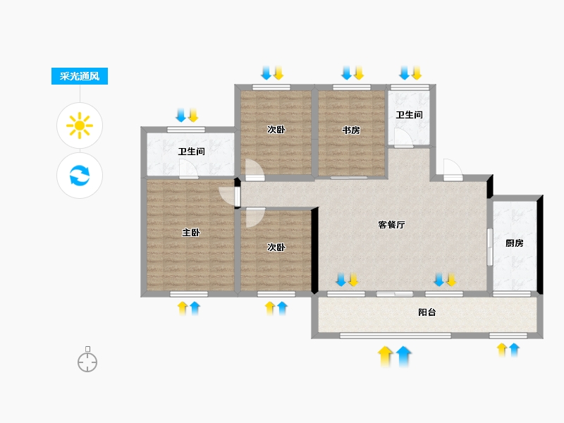 四川省-成都市-新希望锦粼湖院-113.76-户型库-采光通风