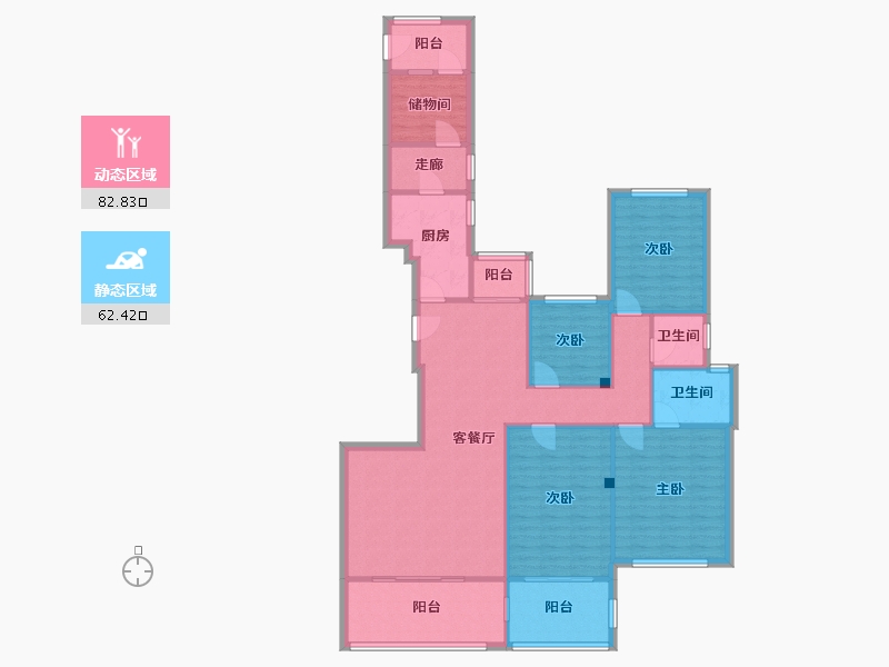 福建省-福州市-公园道1号-124.00-户型库-动静分区