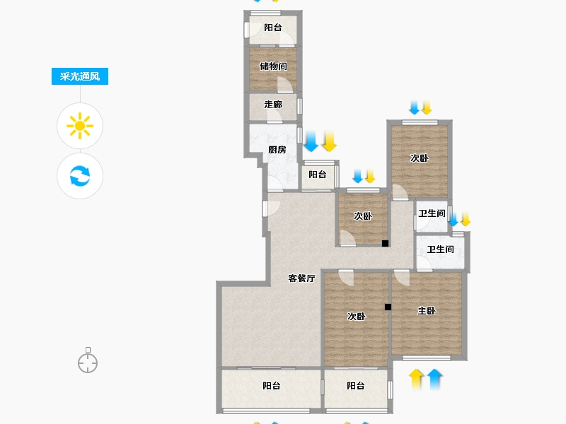 福建省-福州市-公园道1号-124.00-户型库-采光通风