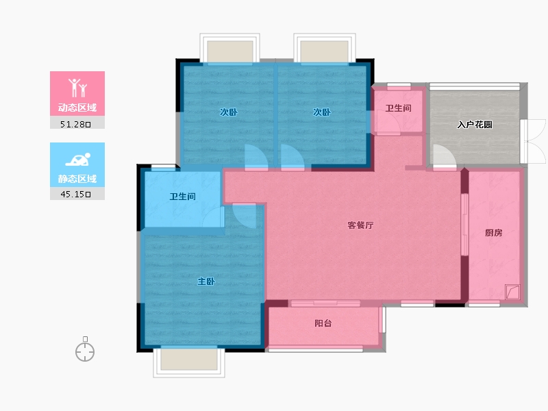 贵州省-贵阳市-花果园-95.00-户型库-动静分区