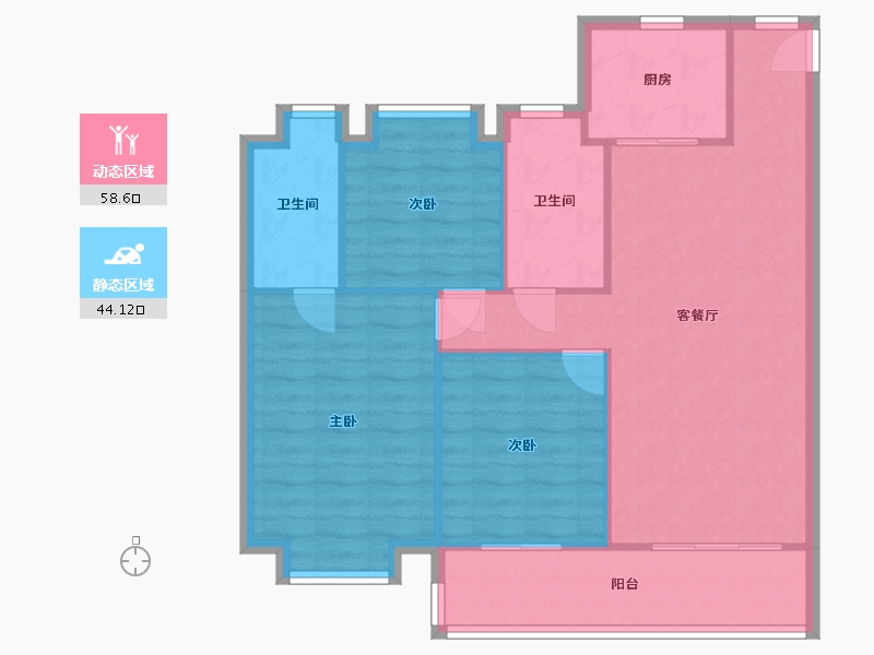 湖北省-武汉市-四新中央生活区-93.60-户型库-动静分区