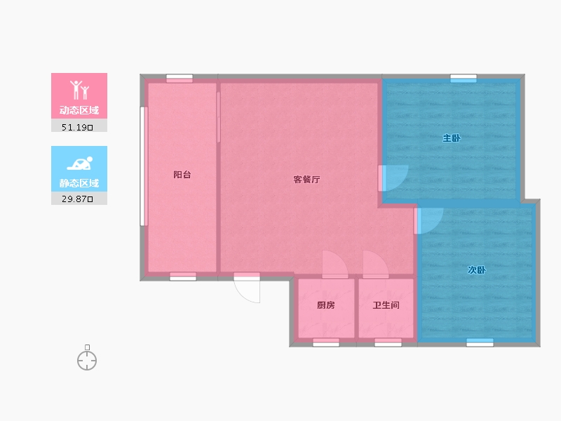 黑龙江省-鹤岗市-爱榕园-73.35-户型库-动静分区