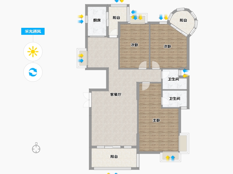 广西壮族自治区-南宁市-骋望骊都-南区-129.00-户型库-采光通风