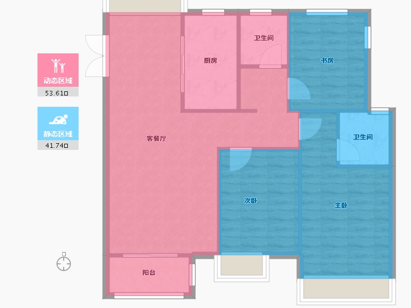 江苏省-苏州市-临澜墅-87.34-户型库-动静分区