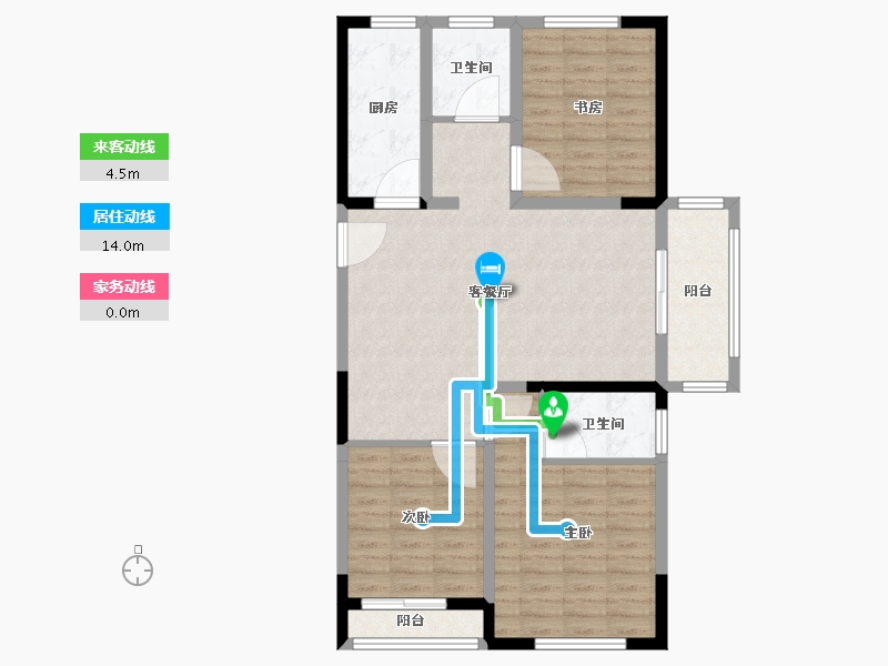 江苏省-无锡市-藕乐苑社区-96.00-户型库-动静线