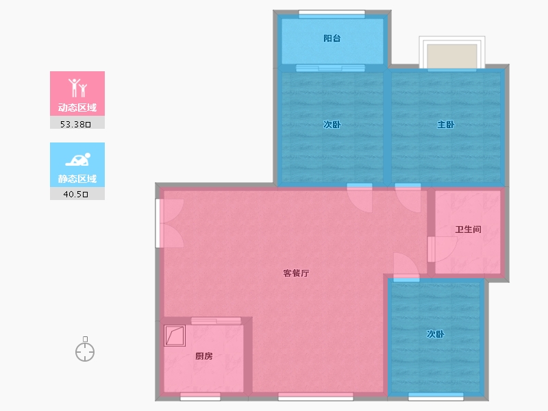 河南省-安阳市-鑫海苑-96.00-户型库-动静分区