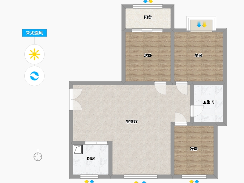 河南省-安阳市-鑫海苑-96.00-户型库-采光通风