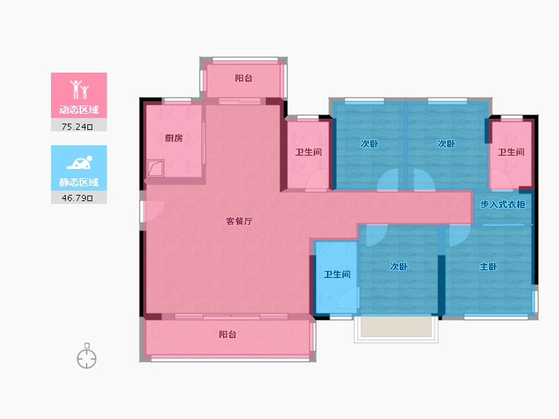 福建省-泉州市-官桥建发和玺-125.00-户型库-动静分区