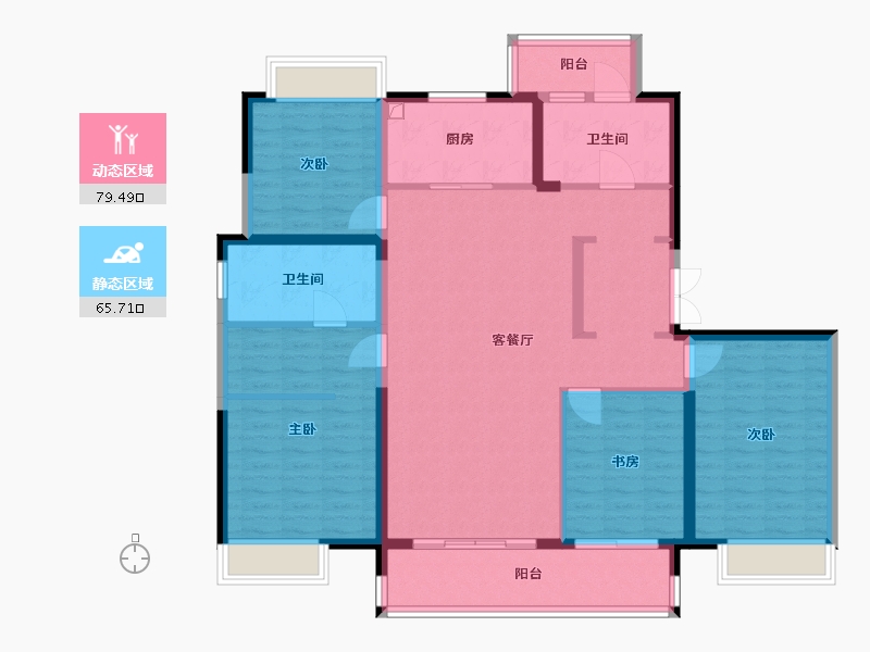 湖南省-长沙市-恒基旭辉湖山赋-131.20-户型库-动静分区