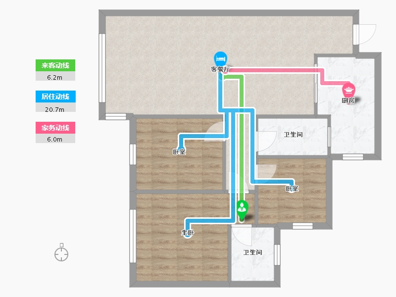 四川省-宜宾市-白沙翡翠城-75.53-户型库-动静线