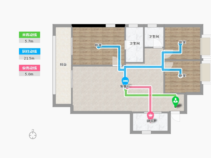 湖北省-武汉市-中国电建地产·汉口公馆-88.67-户型库-动静线