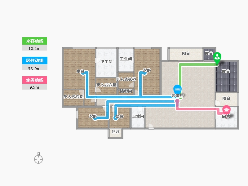 黑龙江省-鹤岗市-双玺花园-267.13-户型库-动静线