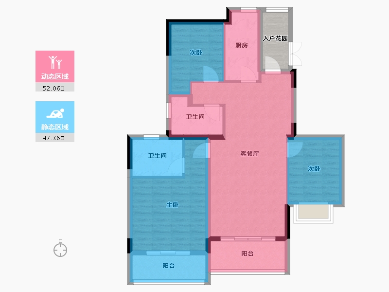 江苏省-泰州市-恒大御景半岛-93.16-户型库-动静分区